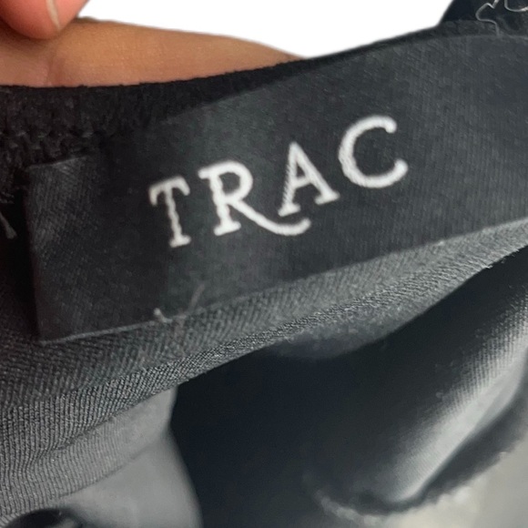 Trac size small all black strapped asymmetrical v wrapped homecoming mini dress - Picture 5 of 6